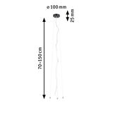 Sort LED-pendellampe med 100 mm diameter og justerbar højde 70-150 cm til moderne belysning