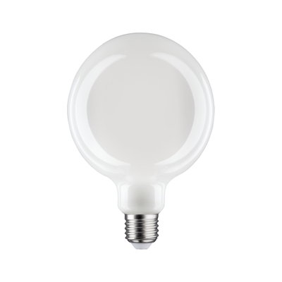 Runde LED-Glühbirne mit mattweißem Glas und E27-Fassung für energiesparende Beleuchtung