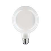 Runde LED-Glühbirne mit mattweißem Glas und E27-Fassung für energiesparende Beleuchtung