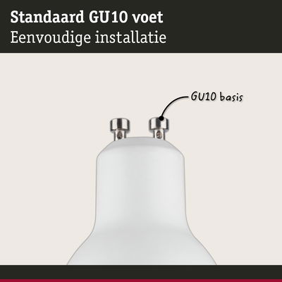 Witte GU10 voet met metalen contacten voor eenvoudige installatie van LED-verlichting