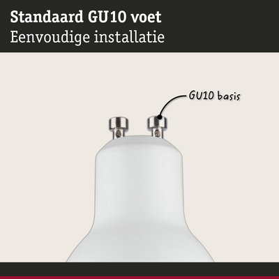 Witte GU10 voet met metalen contacten voor eenvoudige installatie van LED-verlichting