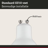 Witte GU10 voet met metalen contacten voor eenvoudige installatie van LED-verlichting