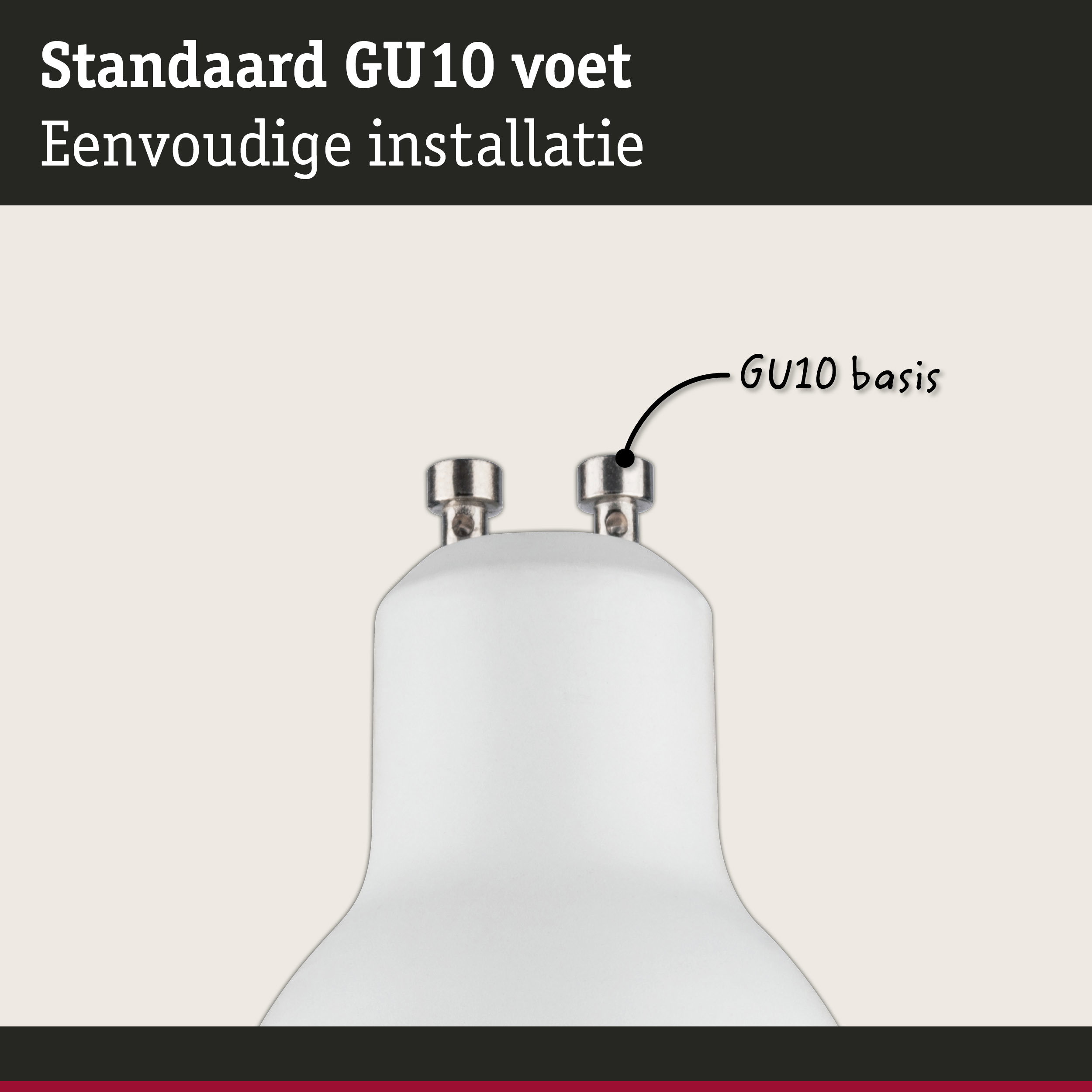 Standaard witte metalen GU10 fitting voor eenvoudige installatie van LED-verlichting