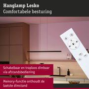 Zwarte LED-hanglamp Lesko met afstandsbediening, dimbaar voor moderne keukenverlichting
