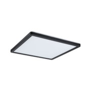 Black square LED ceiling light with white plastic diffuser for modern indoor lighting