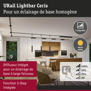 Système de rails URail Lightbar Ceris noir avec spots LED dimmables pour un éclairage de base homogène
