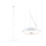 Moderne hvid metal LED-pendel med rund form og dæmpbar belysning til opholdsrum