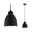 Neordic Luminaire en suspension Hilla E27 max. 40W Noir gradable Métal Suspension en métal noir avec motif perforé en haut et diffuseur blanc pour pièces à vivre.
