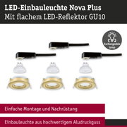 LED-Einbauleuchte Nova Plus aus hochwertigem Aludruckguss in Gold mit GU10 LED-Reflektor