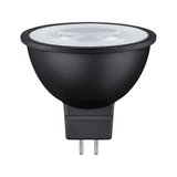 Sort LED-reflektorlampe med klart glas og GU5.3 fatning til energieeffektiv belysning