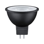 Black LED reflector lamp with clear glass and GU5.3 base for energy-efficient lighting