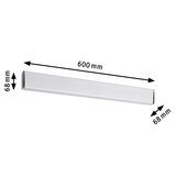 Applique murale LED blanche en plastique, 600 mm de long et 68 mm de large, pour éclairage intérieur moderne
