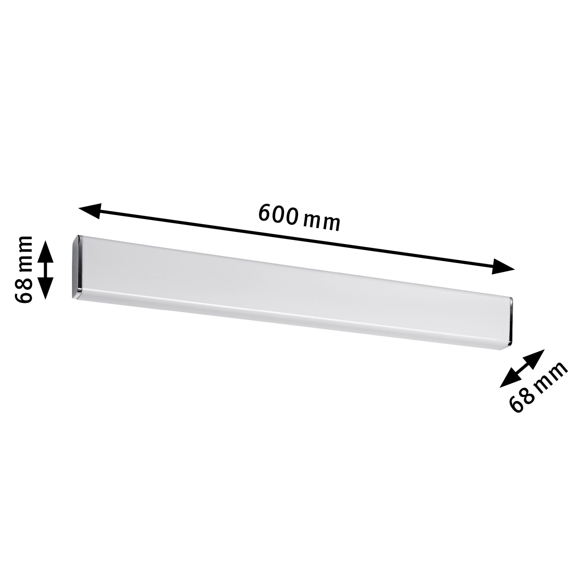 Applique murale LED blanche en plastique, 600 mm de long et 68 mm de large, pour éclairage intérieur moderne