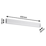 White LED wall light made of plastic, 600 mm long and 68 mm wide, ideal for modern indoor lighting