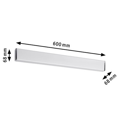 White LED wall light made of plastic, 600 mm long and 68 mm wide, ideal for modern indoor lighting