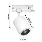 White metal LED spotlight 142 mm high, 78 mm diameter for modern indoor lighting solutions