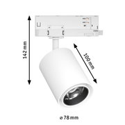 Weißer LED-Strahler aus Metall mit 142 mm Höhe und 78 mm Durchmesser für moderne Innenbeleuchtung