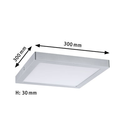 Quadratische LED-Deckenleuchte aus silbernem Aluminium, 300x300 mm, flaches Design