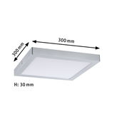 Quadratische LED-Deckenleuchte aus silbernem Aluminium, 300x300 mm, flaches Design