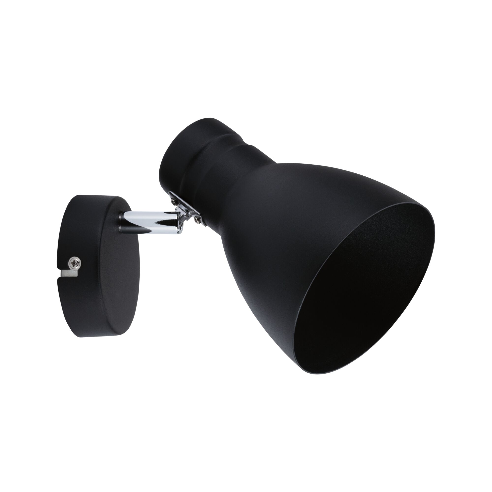 Black metal wall lamp with adjustable shade for modern indoor lighting solutions