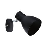 Black metal wall lamp with adjustable shade for modern indoor lighting solutions