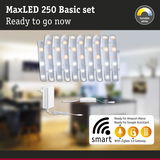 MaxLED 250 Basic set with white LED strips and power adapter, smart control via Alexa and Google Assistant