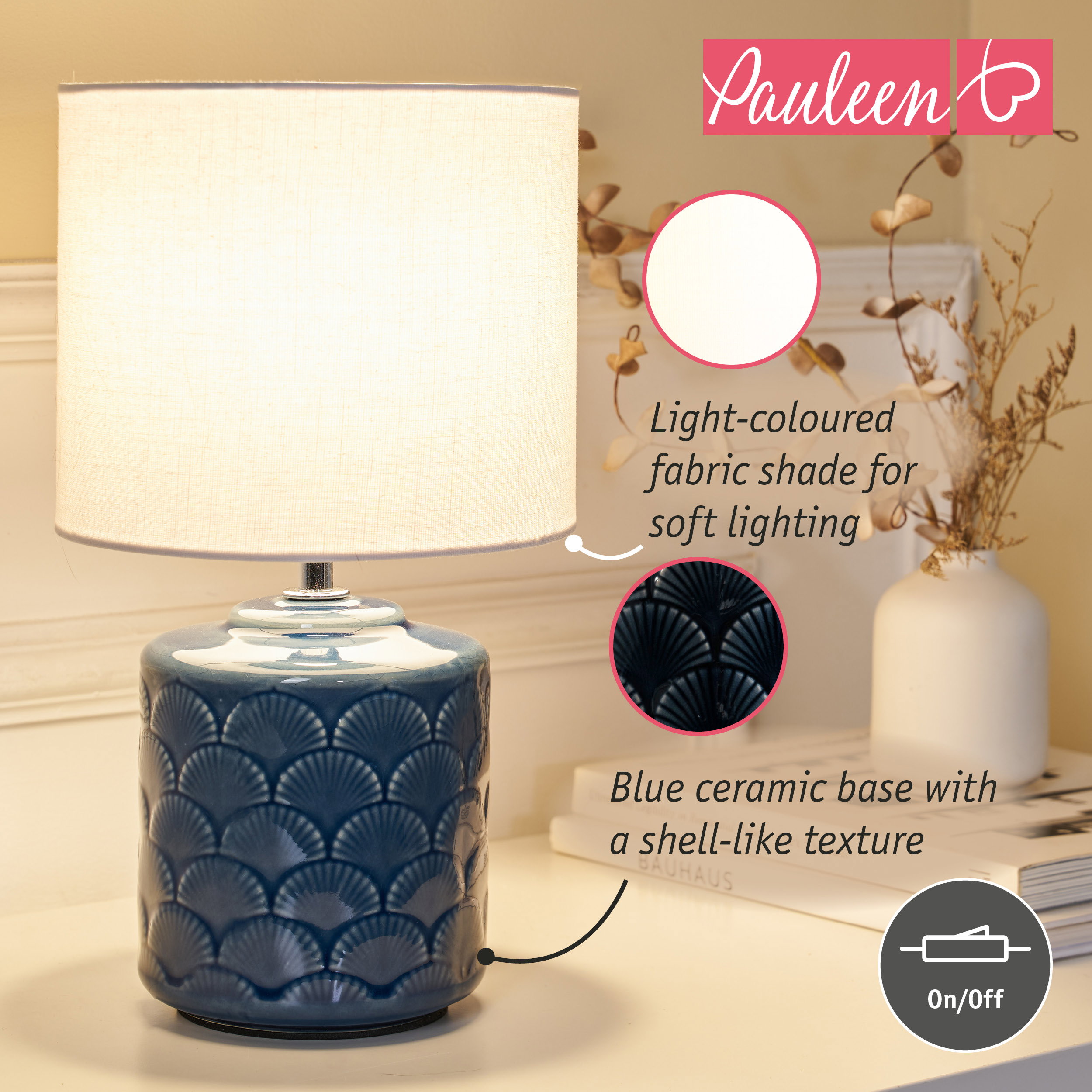 Paulmann Pauleen Table lamp Glowing Midnight E14 max. 20W Blue/White