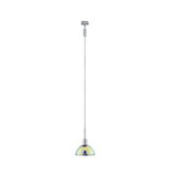 Suspension avec verre irisé et câble métallique argenté pour éclairage intérieur moderne