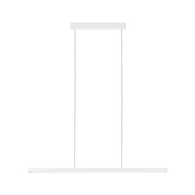 Minimalist white metal LED pendant light with slim design for modern interior lighting