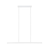 Minimalist white metal LED pendant light with slim design for modern interior lighting