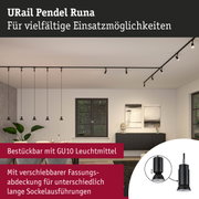 Schwarzes URail Pendel Runa LED-Schienensystem mit GU10 Leuchtmitteln für flexible Beleuchtung