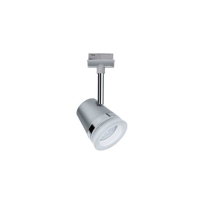 Moderner LED-Strahler in Silber mit weißem Diffusor aus Metall für flexible Akzentbeleuchtung