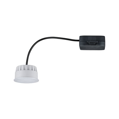 Compacte witte LED-inbouwspot met zwarte kabel en schakelaar voor veelzijdige verlichting