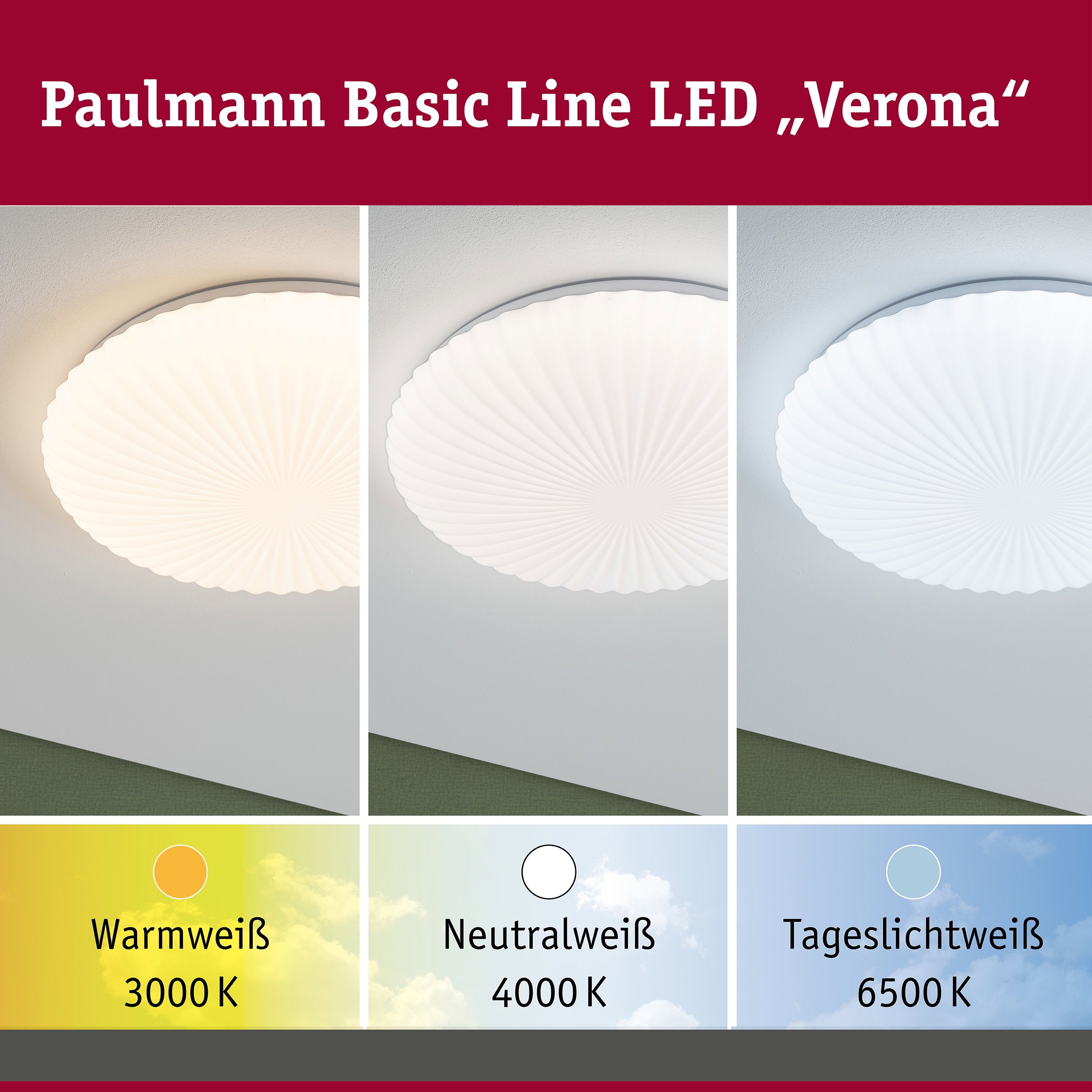 LED Deckenleuchte Verona White Select 375mm 230V 21,2W Weiß