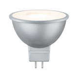 Silver MR16 LED bulb with warm white light for energy-efficient lighting solutions