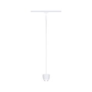 Modern white metal LED pendant light with clear glass for stylish room illumination