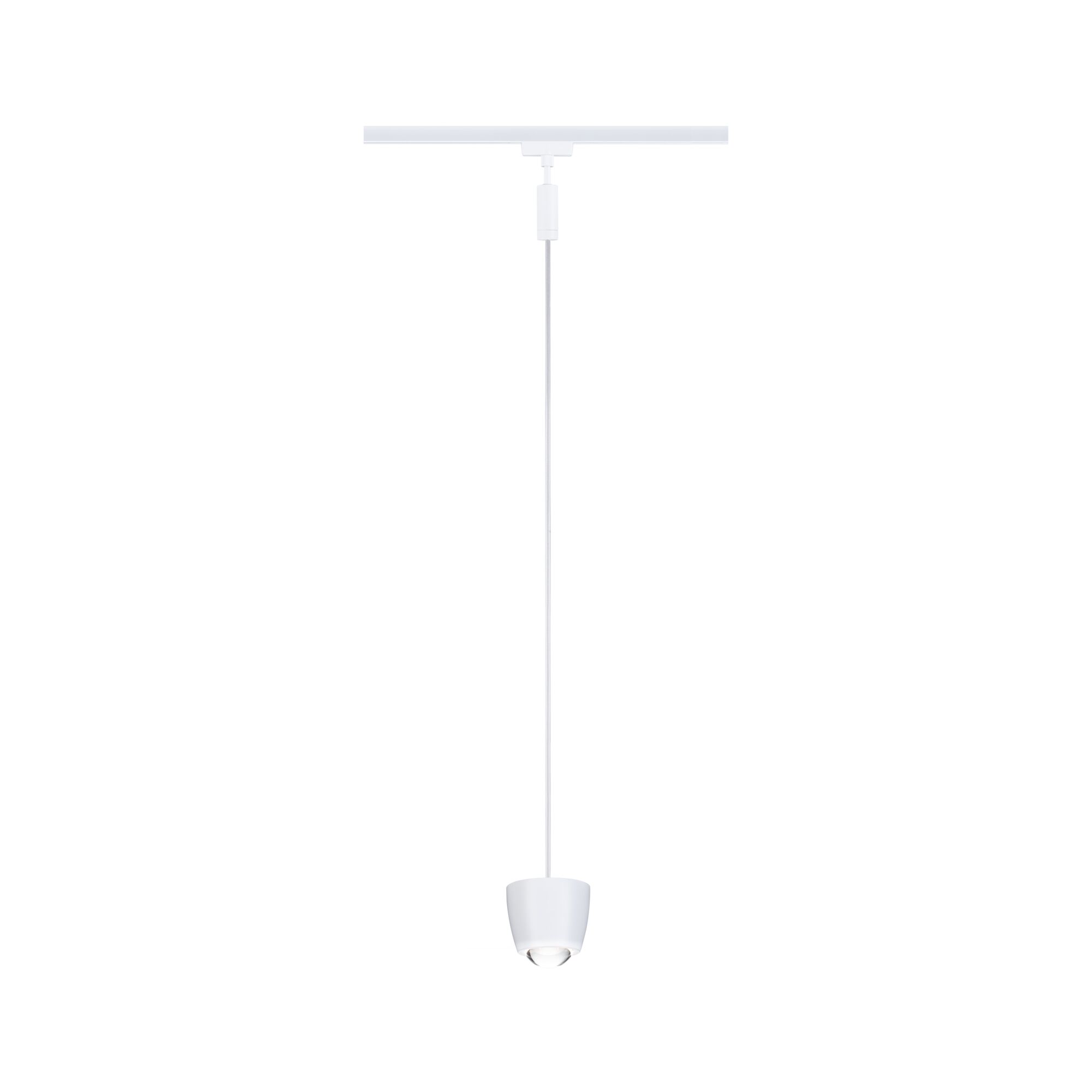 Moderner weißer LED-Pendelleuchte aus Metall mit klarem Glas für stilvolle Raumbeleuchtung