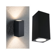 Schwarze Aluminium-Wandleuchte mit Up- und Downlight für moderne Innenbeleuchtung