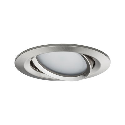 Ronde inbouwspot van geborsteld roestvrij staal met witte diffuser voor moderne LED-verlichting