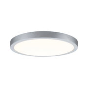 Rundes LED-Deckenlicht aus silbernem Aluminium mit warmweißem Licht für moderne Wohnräume