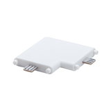 Witte kunststof T-connector voor LED-rails met metalen contacten