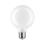 Runde weiße LED-Glühbirne mit E27-Fassung aus Glas für energiesparende Beleuchtung