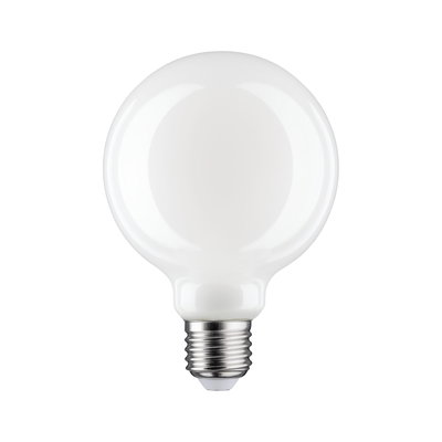 Runde weiße LED-Glühbirne mit E27-Fassung aus Glas für energiesparende Beleuchtung