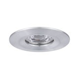 Round recessed spotlight in brushed silver aluminum for modern LED lighting solutions