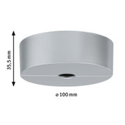 Round grey aluminium part 100 mm diameter and 35.5 mm height for lighting systems