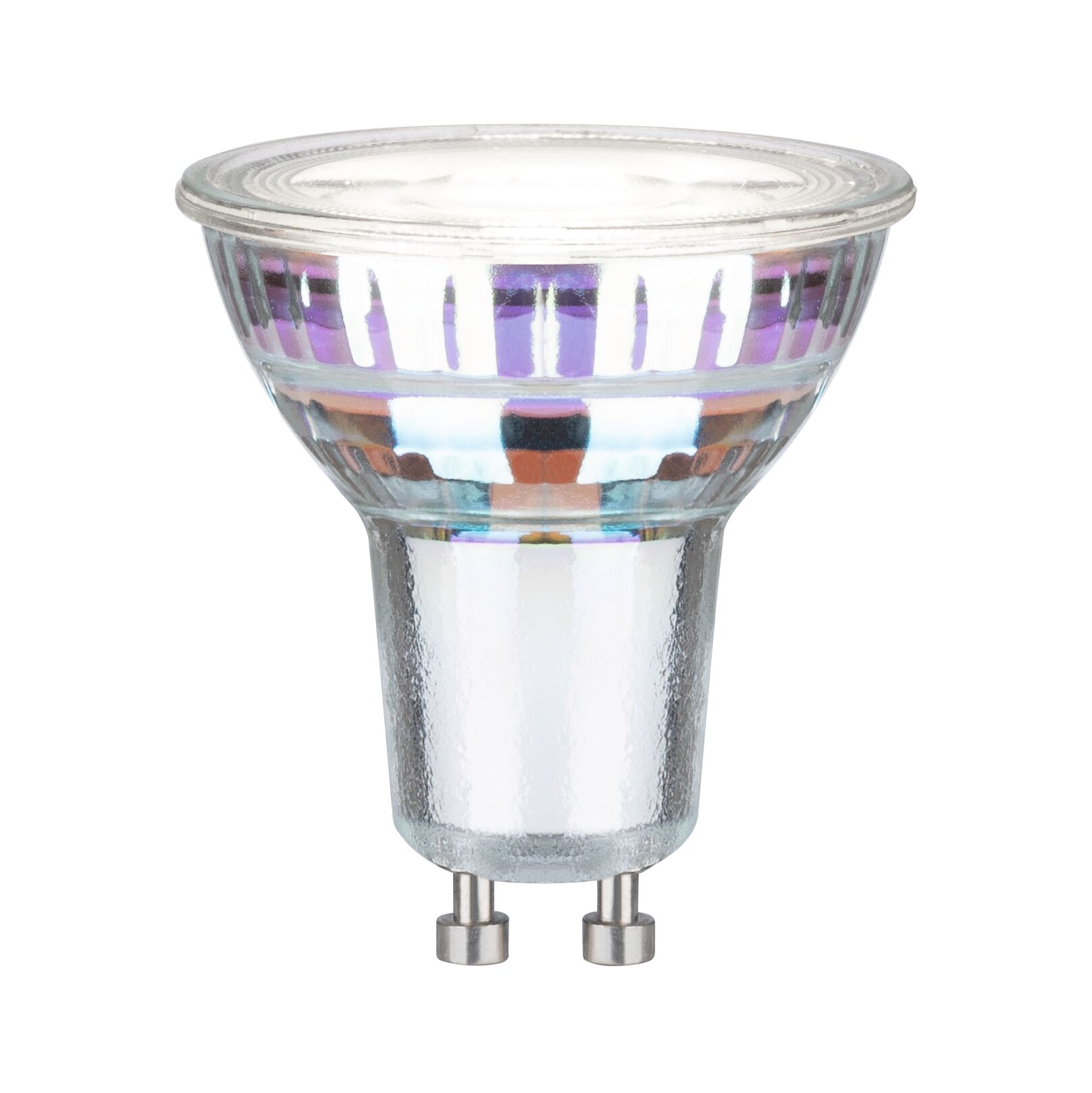 Efficient-Line Standard 230 V Réflecteur LED GU10 Kit de 1 450lm 2,5W 4000K Argent Ampoule LED GU10 transparente en verre avec deux broches métalliques pour éclairage économique