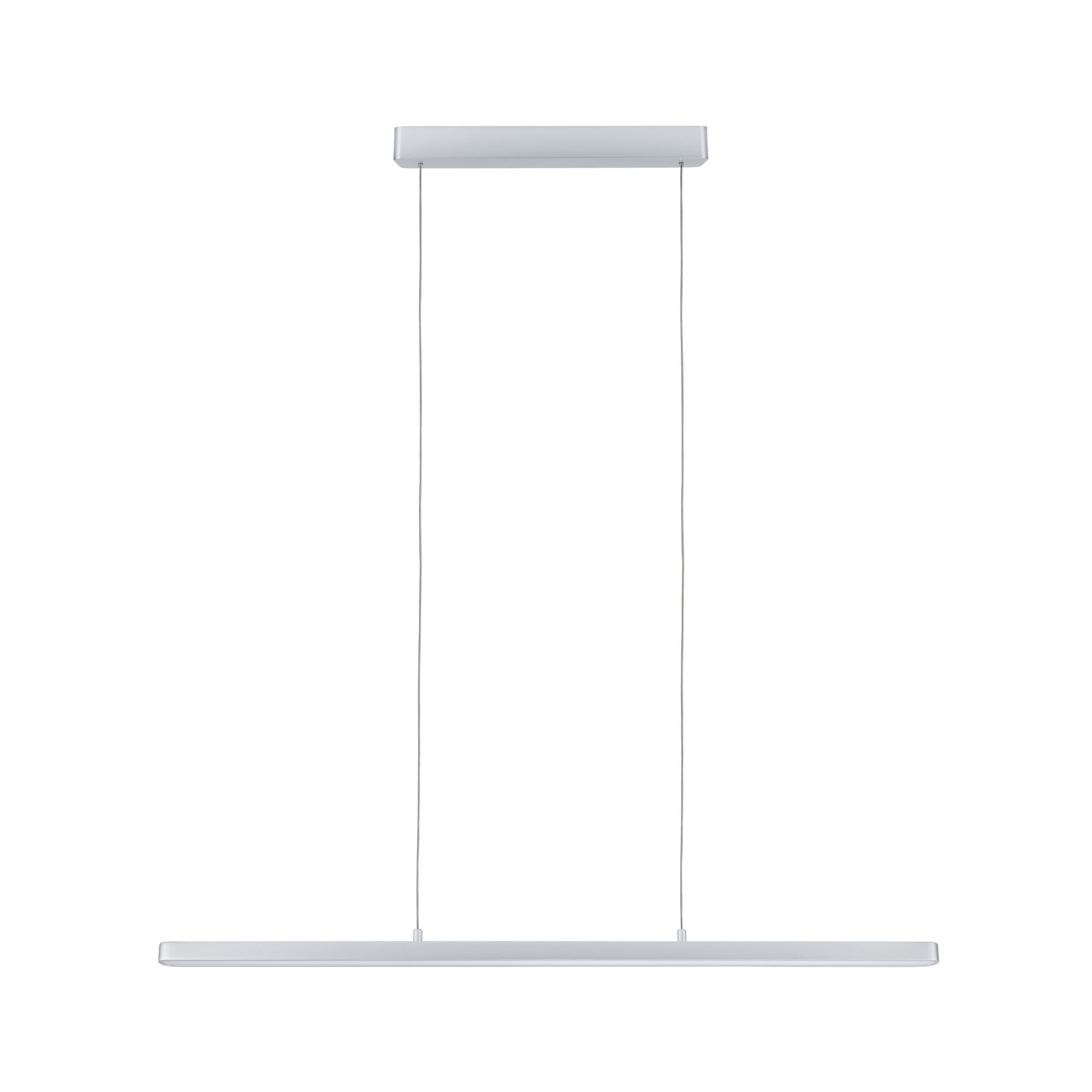 Minimalistische weiße LED-Pendelleuchte aus Metall mit schlankem Design für moderne Innenräume