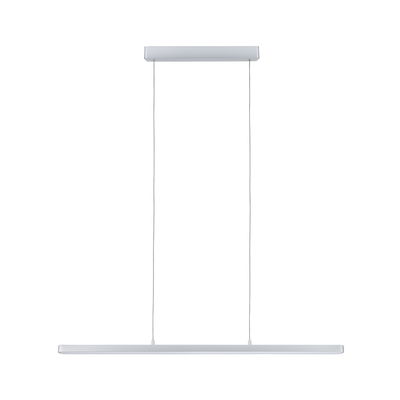 Minimalist white metal LED pendant light with slim design for modern interior lighting