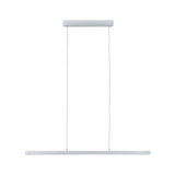 Minimalist white metal LED pendant light with slim design for modern interior lighting