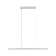 Modern white metal LED pendant light with slim design for living spaces